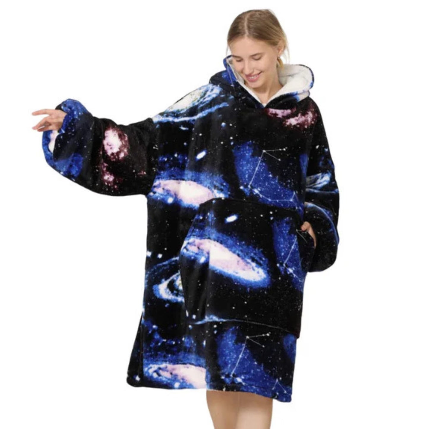 Одеяло суичър с качулка, ръкави и джобове