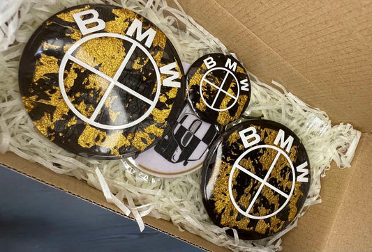 Ръчно Изработени Карбонови Емблеми "24 карата злато" за БМВ