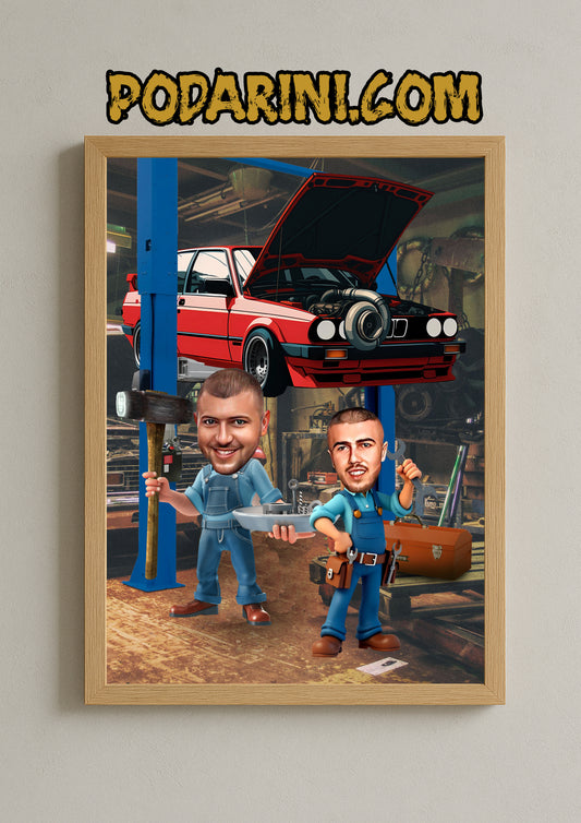 Карикатура - "Автомонтьори"